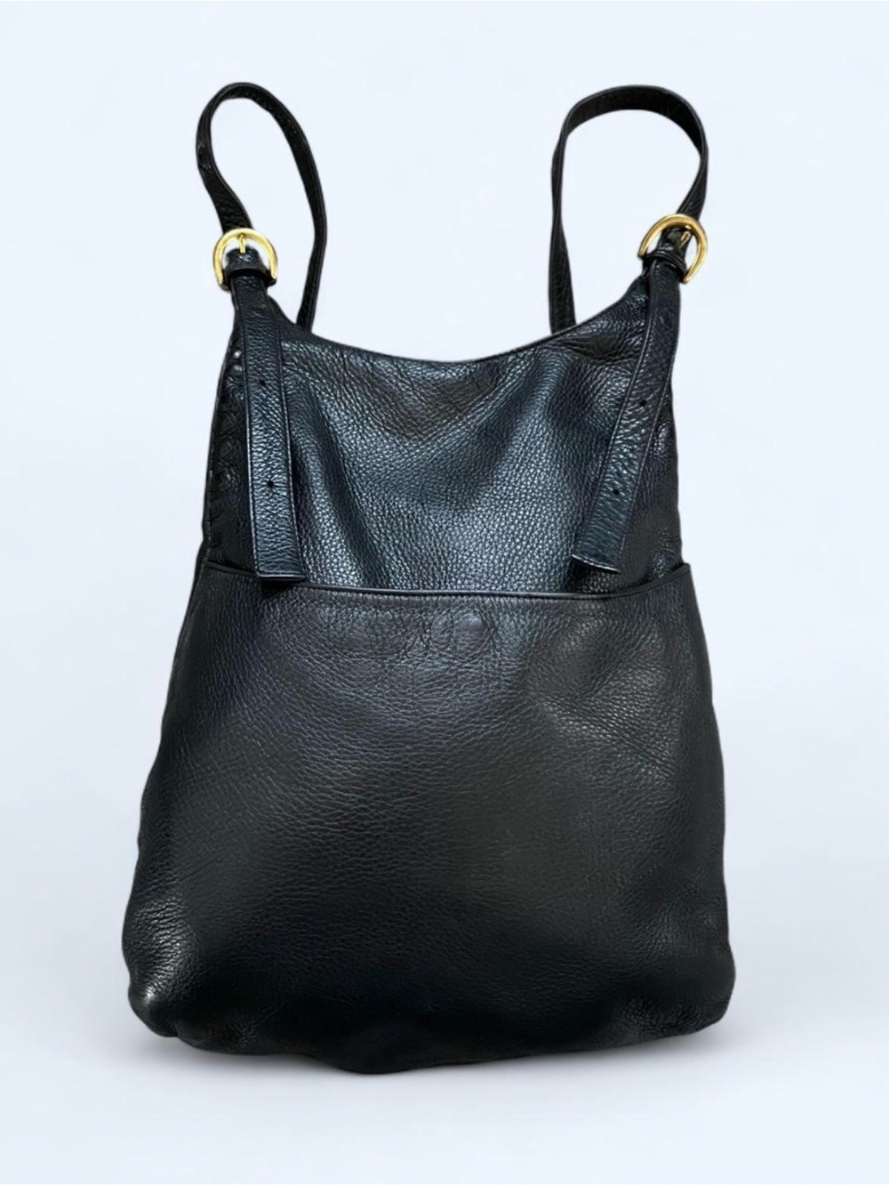 JP Ourse Cie Kangaroo Black Leather Backpack Sling Purse Vintage